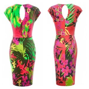 Alberta Ferretti Floral Tropical Print Dress 4